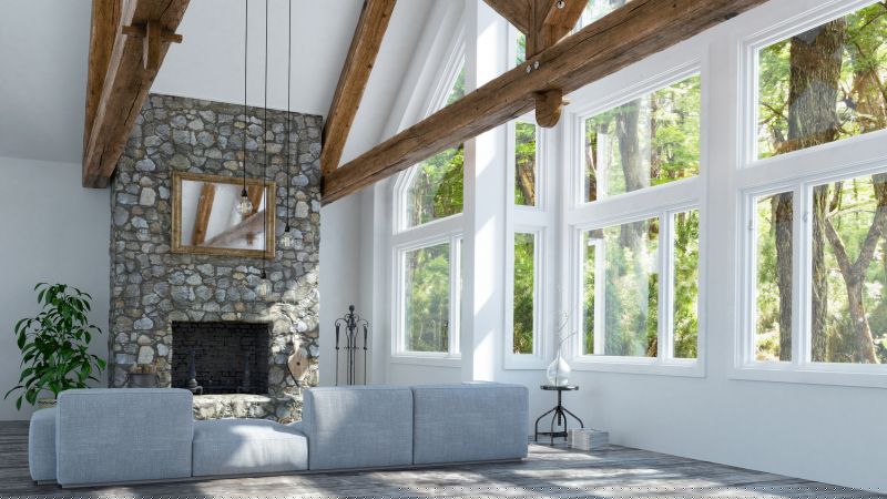 Large Picture Windows in Living Room